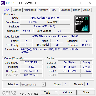 screenshot of CPU-Z validation for Dump [y5mm33] - Submitted by  PABLO-PC  - 2016-09-12 07:46:13