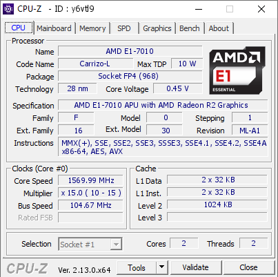 screenshot of CPU-Z validation for Dump [y6vtl9] - Submitted by  DESKTOP-DO2I71U  - 2025-02-05 10:08:02