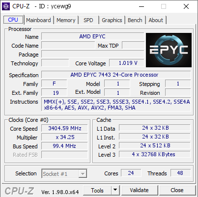 screenshot of CPU-Z validation for Dump [ycewg9] - Submitted by  Anonymous  - 2022-02-09 12:28:16