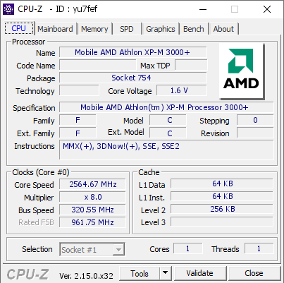 screenshot of CPU-Z validation for Dump [yu7fef] - Submitted by  Max1024, Belarus Extreme Team  - 2025-09-29 19:04:46