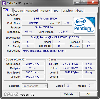 screenshot of CPU-Z validation for Dump [yvx5xd] - Submitted by  7-589FF9D6B7924  - 2015-07-08 19:07:38