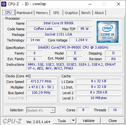 screenshot of CPU-Z validation for Dump [yww0ep] - Submitted by  GAMERBOYZWILD  - 2023-01-25 10:08:50
