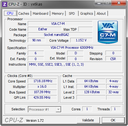 screenshot of CPU-Z validation for Dump [yx6kas] - Submitted by  CLECIO-PC  - 2015-07-10 00:07:01
