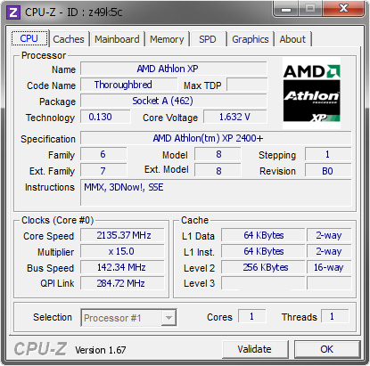 screenshot of CPU-Z validation for Dump [z49k5c] - Submitted by  INTERCAMBIOSPC  - 2013-11-05 13:11:14