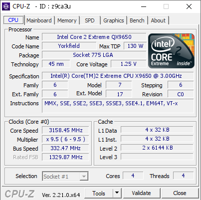 screenshot of CPU-Z validation for Dump [z9ca3u] - Submitted by  Anonymous  - 2026-08-20 05:59:27
