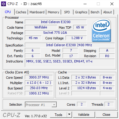screenshot of CPU-Z validation for Dump [zeaz46] - Submitted by  COMPUTER-E534F3  - 2016-08-10 15:12:37
