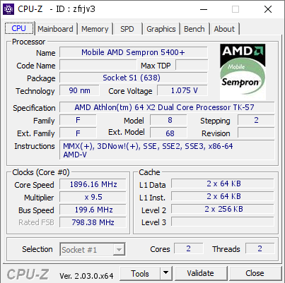 screenshot of CPU-Z validation for Dump [zfrjv3] - Submitted by  HP6325-ПК  - 2022-12-29 07:50:17
