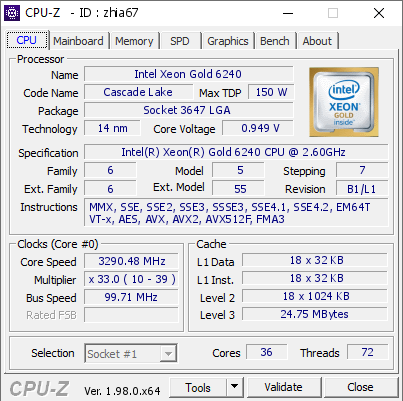 screenshot of CPU-Z validation for Dump [zhia67] - Submitted by  Anonymous  - 2021-12-14 20:22:28
