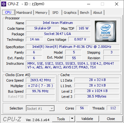 screenshot of CPU-Z validation for Dump [zj3pm0] - Submitted by  Anonymous  - 2023-06-17 04:31:02