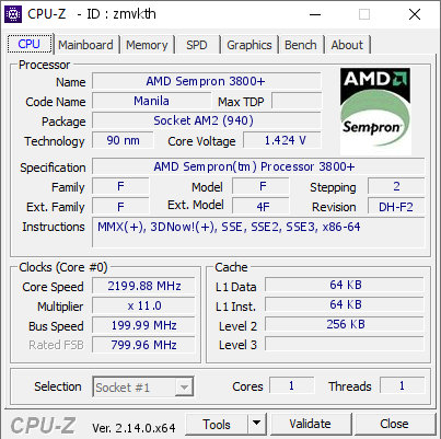 screenshot of CPU-Z validation for Dump [zmvkth] - Submitted by  xhoba  - 2025-03-16 12:08:09