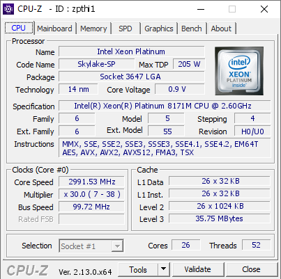 screenshot of CPU-Z validation for Dump [zpthi1] - Submitted by  Anonymous  - 2025-01-30 15:33:41