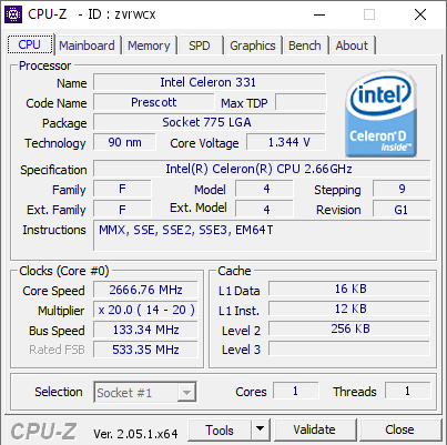 screenshot of CPU-Z validation for Dump [zvrwcx] - Submitted by  MIGUEL  - 2023-05-10 23:08:51