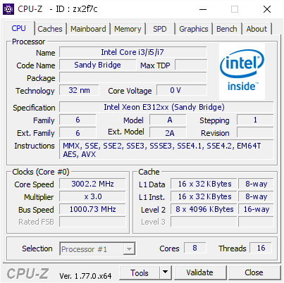 screenshot of CPU-Z validation for Dump [zx2f7c] - Submitted by  FrankenPC  - 2016-10-31 09:37:05