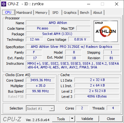 screenshot of CPU-Z validation for Dump [zyn9ce] - Submitted by  Anonymous  - 2025-08-10 05:58:19