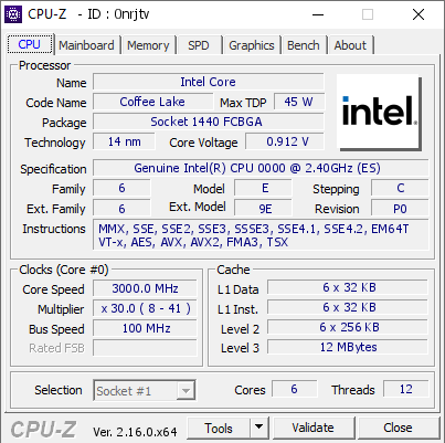 screenshot of CPU-Z validation for Dump [0nrjtv] - Submitted by  Anonymous  - 2025-10-03 05:42:32