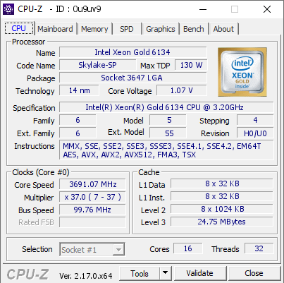 screenshot of CPU-Z validation for Dump [0u9uv9] - Submitted by  DESKTOP-TGS0US3  - 2025-12-01 01:42:30