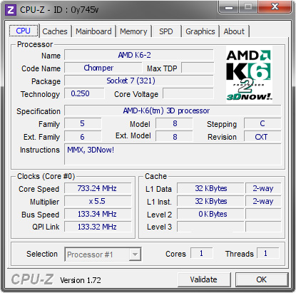 screenshot of CPU-Z validation for Dump [0y745v] - Submitted by  ludek  - 2015-07-22 21:07:11