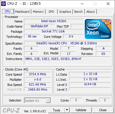 screenshot of CPU-Z validation for Dump [1295r5] - Submitted by  C.M.P  - 2022-03-04 12:11:00