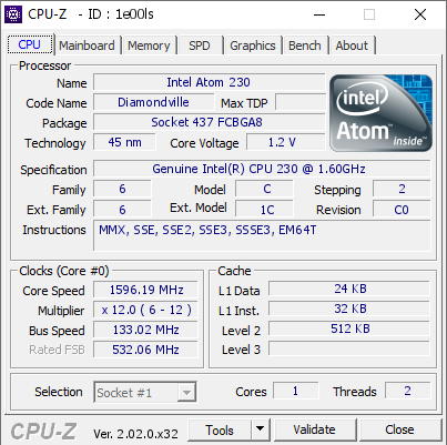 screenshot of CPU-Z validation for Dump [1e00ls] - Submitted by  Thomas Hounsell  - 2024-09-12 13:58:44