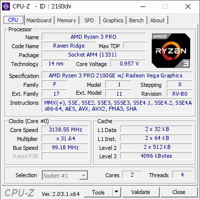 screenshot of CPU-Z validation for Dump [2193dv] - Submitted by  ICCTsHeY.ph.gerard.2022  - 2022-12-14 07:59:57