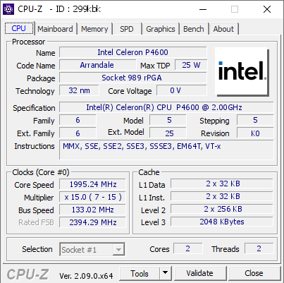 screenshot of CPU-Z validation for Dump [299kbk] - Submitted by  DESKTOP-EJNSPSD  - 2024-03-05 07:12:29