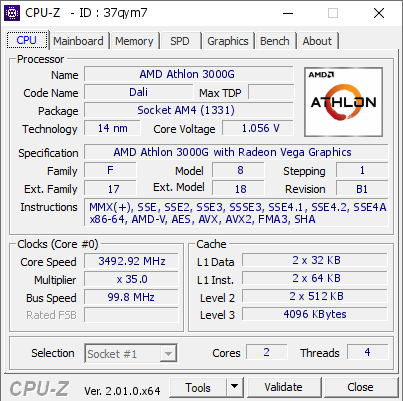 screenshot of CPU-Z validation for Dump [37qym7] - Submitted by  FARMER  - 2022-08-25 13:07:30