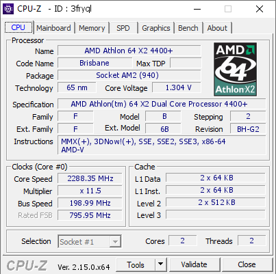 screenshot of CPU-Z validation for Dump [3fryql] - Submitted by  Anonymous  - 2025-06-22 20:44:50