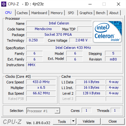 screenshot of CPU-Z validation for Dump [4jn23z] - Submitted by  RemiKo  - 2019-06-06 01:11:30