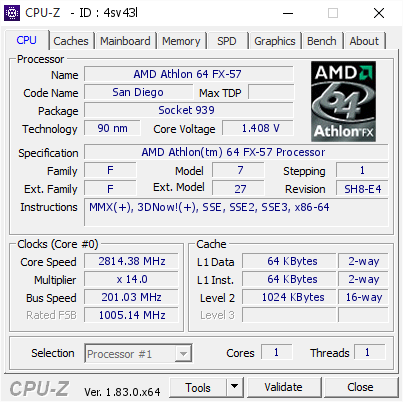 screenshot of CPU-Z validation for Dump [4sv43l] - Submitted by  rein_ein's A64 FX-57  - 2018-03-04 18:24:26