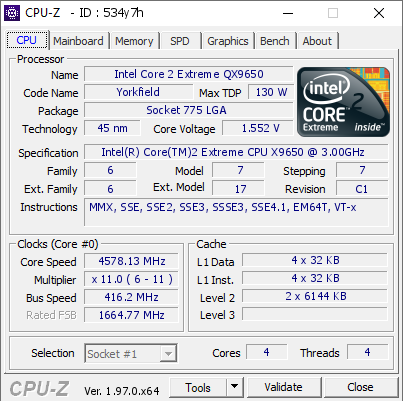 screenshot of CPU-Z validation for Dump [534y7h] - Submitted by  ApolloX75  - 2021-10-20 03:13:59