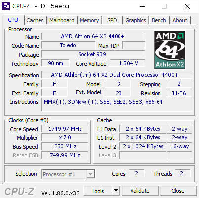 screenshot of CPU-Z validation for Dump [5eiebu] - Submitted by  nicegab  - 2018-10-18 22:19:54