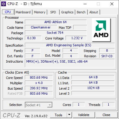 screenshot of CPU-Z validation for Dump [5jfxmu] - Submitted by  ADA3700AEP5AP  - 2026-04-25 20:11:55