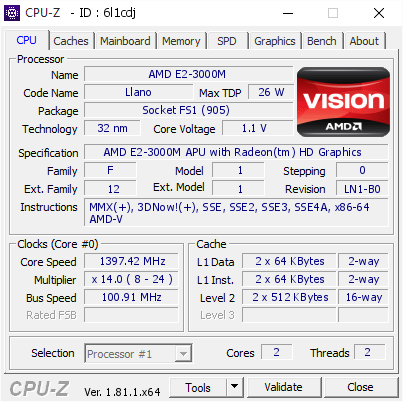 Original AMD AMD E2-Series E2-3000 EM3000IBJ23HM CPU Processor DC:201308+ 