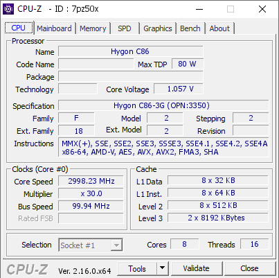 screenshot of CPU-Z validation for Dump [7pz50x] - Submitted by  Anonymous  - 2025-07-28 08:07:50