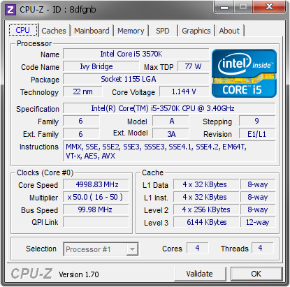 screenshot of CPU-Z validation for Dump [8dfgnb] - Submitted by  YMZUKI-BAT-CAVE  - 2015-06-04 14:06:31