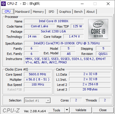 screenshot of CPU-Z validation for Dump [8hg8fc] - Submitted by  DESKTOP-UIJI7JI  - 2024-01-25 14:11:09