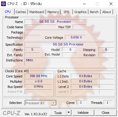 screenshot of CPU-Z validation for Dump [95rcdu] - Submitted by  cheapie  - 2020-06-04 01:43:49