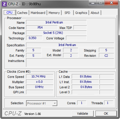 screenshot of CPU-Z validation for Dump [9b88hu] - Submitted by  trodas  - 2008-04-19 18:04:36