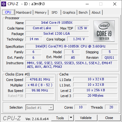 CPU Intel Core i9-10850K CPU Intel Core i9-10850K Specs | TechPowerUp CPU Database