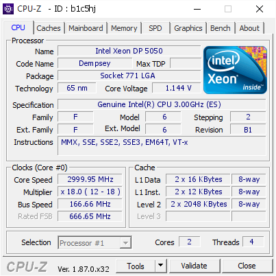 screenshot of CPU-Z validation for Dump [b1c5hj] - Submitted by  _haru  - 2019-01-17 08:39:35