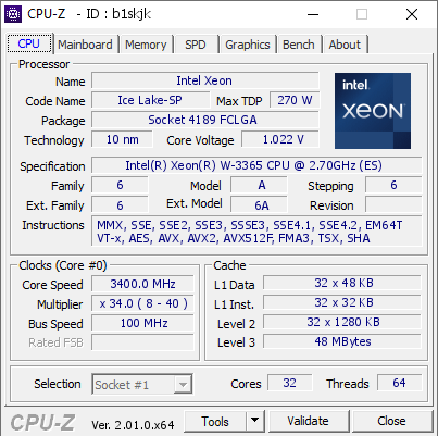 screenshot of CPU-Z validation for Dump [b1skjk] - Submitted by  AKS_X12  - 2022-07-26 15:37:07