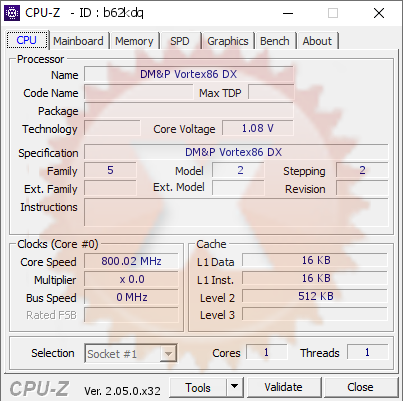 screenshot of CPU-Z validation for Dump [b62kdq] - Submitted by  IdeaFix  - 2023-04-29 09:20:42