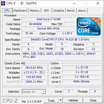 screenshot of CPU-Z validation for Dump [bs37ht] - Submitted by  Anonymous  - 2024-10-01 22:28:58