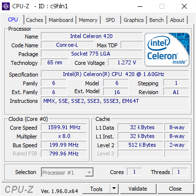 screenshot of CPU-Z validation for Dump [c9hln1] - Submitted by  DESKTOP-DU71QID  - 2021-08-27 02:44:18