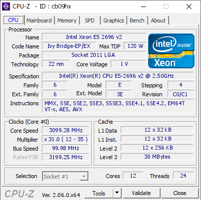 screenshot of CPU-Z validation for Dump [cb09hx] - Submitted by  Anonymous  - 2023-06-29 11:29:08
