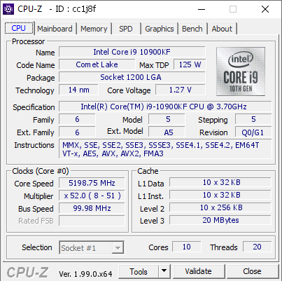 screenshot of CPU-Z validation for Dump [cc1j8f] - Submitted by  DESKTOP-3443R7H  - 2022-05-28 14:51:42