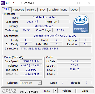 screenshot of CPU-Z validation for Dump [cdd5x3] - Submitted by  DESKTOP-F2M57PJ  - 2025-04-23 22:03:59