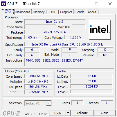 screenshot of CPU-Z validation for Dump [cfbkl7] - Submitted by  TAGG  - 2023-09-20 02:41:43