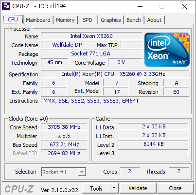 screenshot of CPU-Z validation for Dump [cll194] - Submitted by  Enksx1  - 2024-11-23 07:38:23