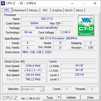 screenshot of CPU-Z validation for Dump [cn9hzd] - Submitted by  NEO-PC  - 2021-11-28 02:15:00